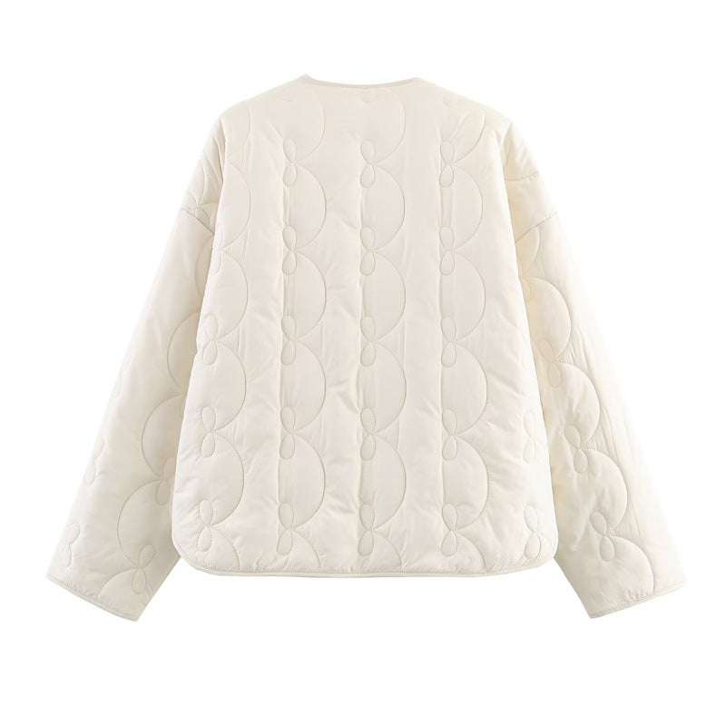 Bow-Pattern Quilted Jacket