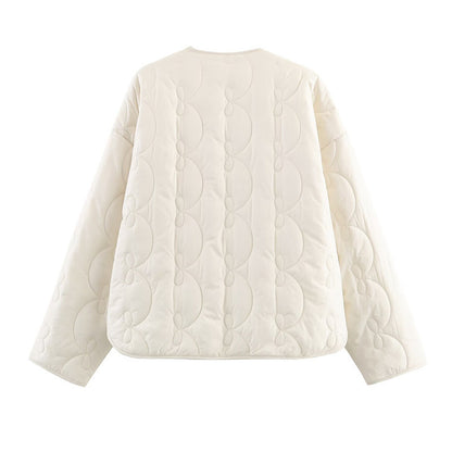 Bow-Pattern Quilted Jacket