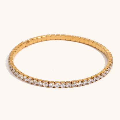 Stainless Steel Zircon Stretch Bracelet