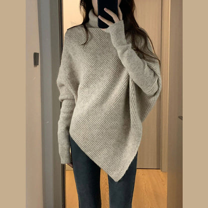 Modern Irregular Turtleneck Sweater
