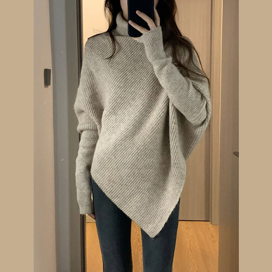 Modern Irregular Turtleneck Sweater