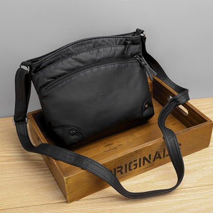 Retro Washed Leather Shoulder Bag