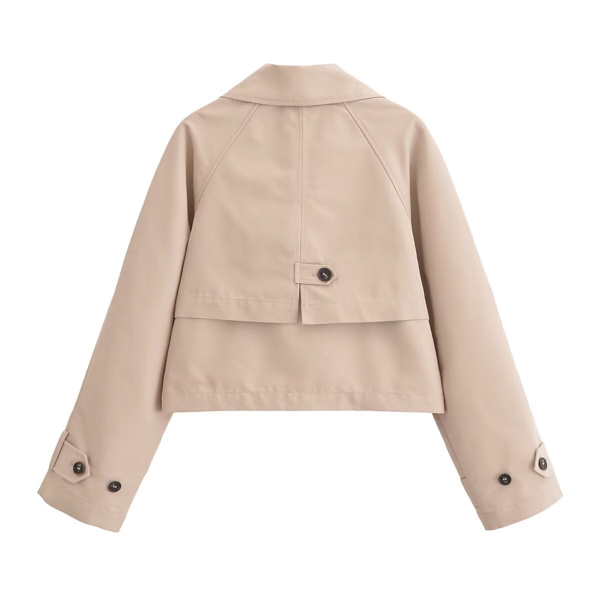 Short Double-Breasted Trench Jacket