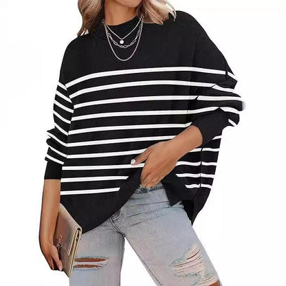 Loose Fit Striped Knit Sweater