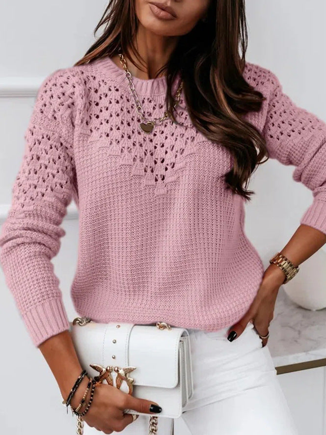 Chic Hollow Pattern Knit Top