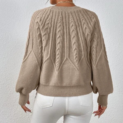 Retro Cable-Knit Pullover Sweater