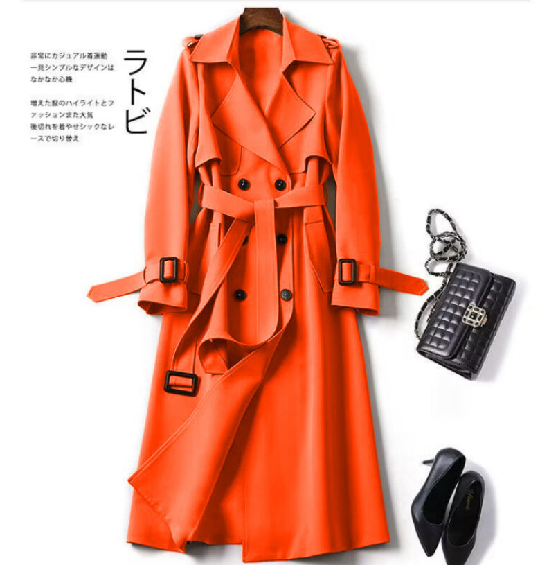 Double-Breasted Belted Trench Coat