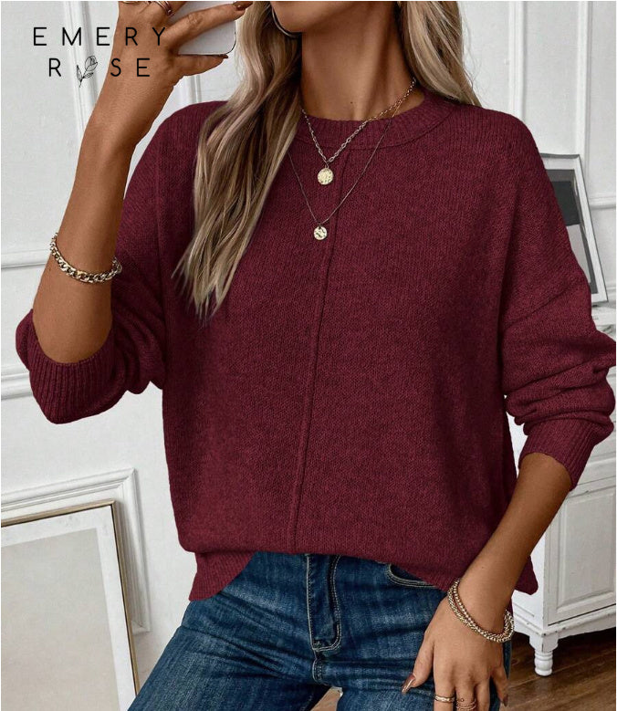 Simple Knitted Pullover Sweater