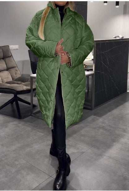 Glossy Rhombus Padded Down Jacket