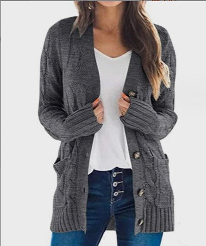 Wool Blend Single-Breasted Long Sleeve Coat