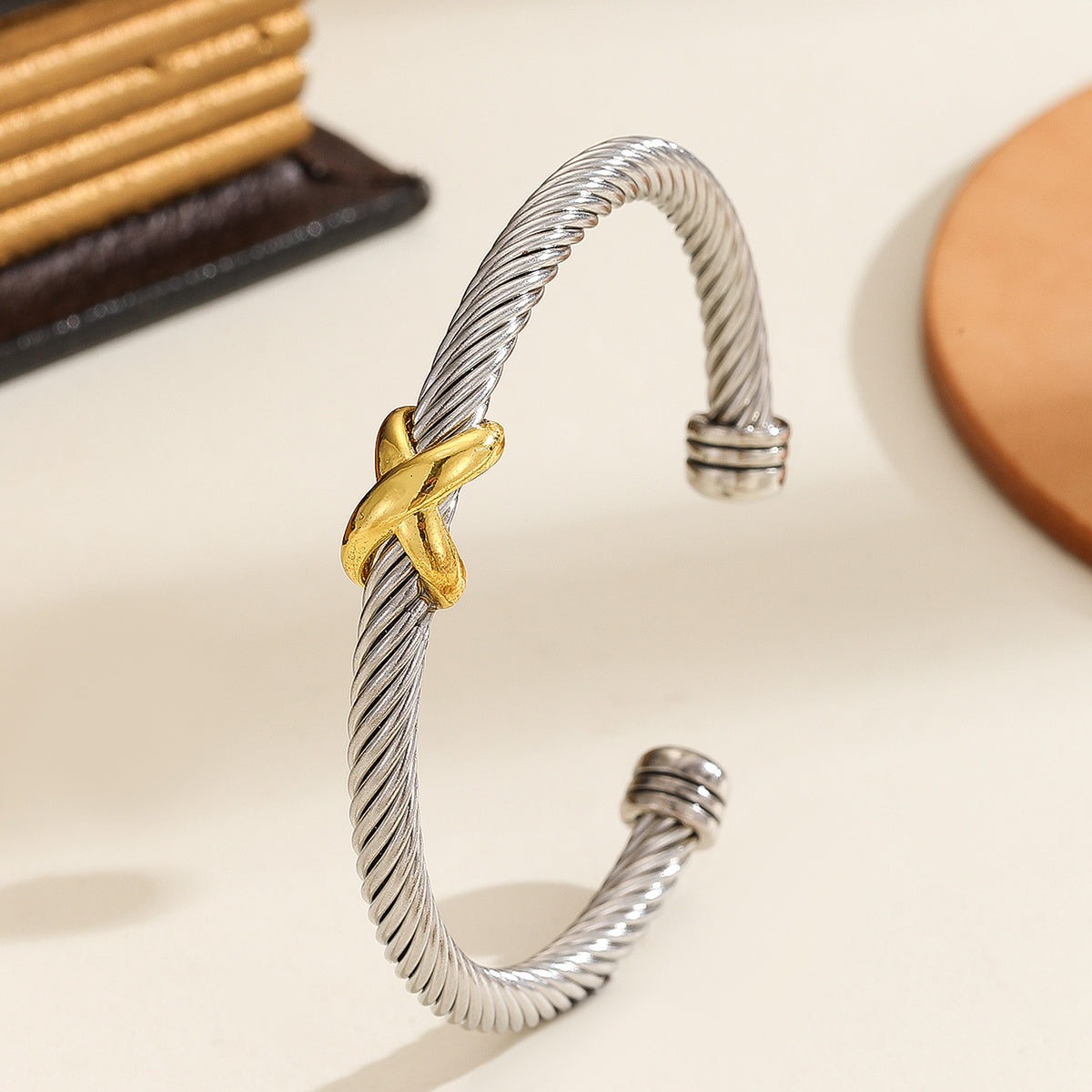 Cross Accent Cable Bracelet