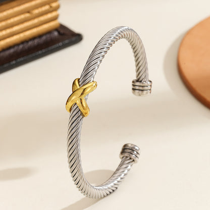 Cross Accent Cable Bracelet