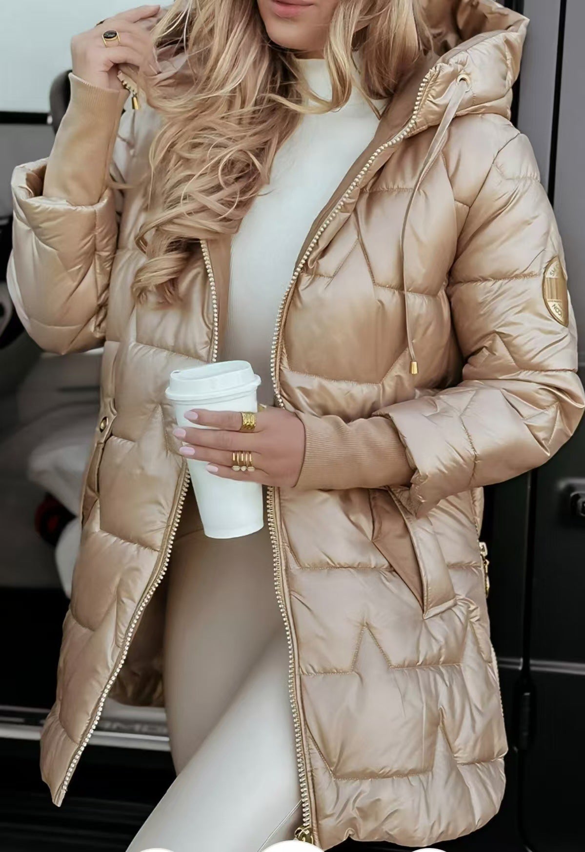 Golden Luxe Puffer Coat