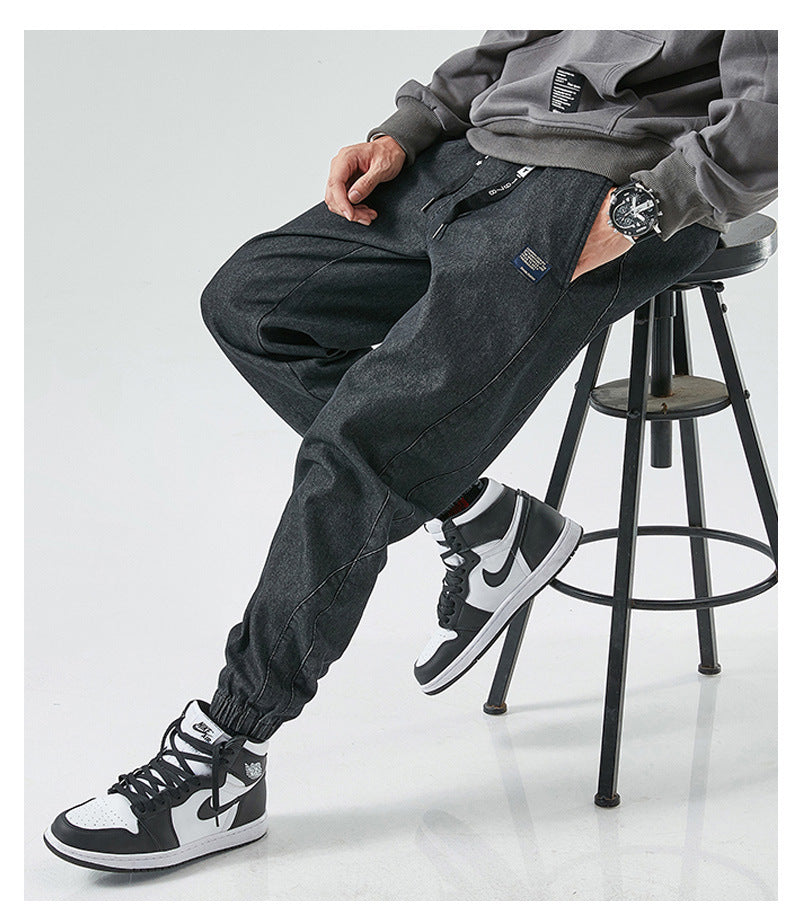 Luźne jeansowe spodnie typu jogger