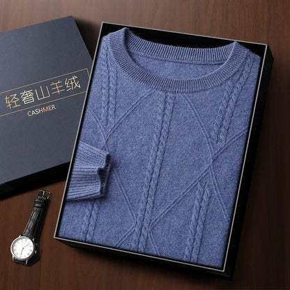 Moda Elite | Sweter kaszmirowy ze wzorem w romby