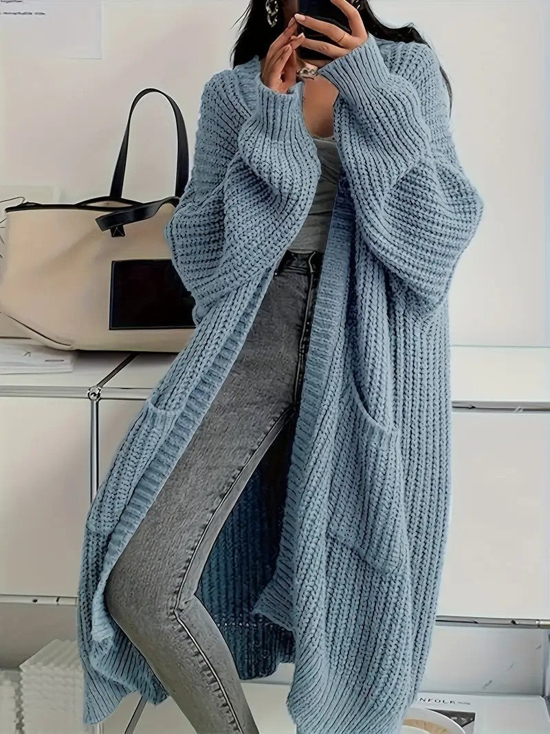 Long-Sleeved Knit Sweater Cardigan