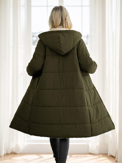 Long Hooded Padded Winter Coat