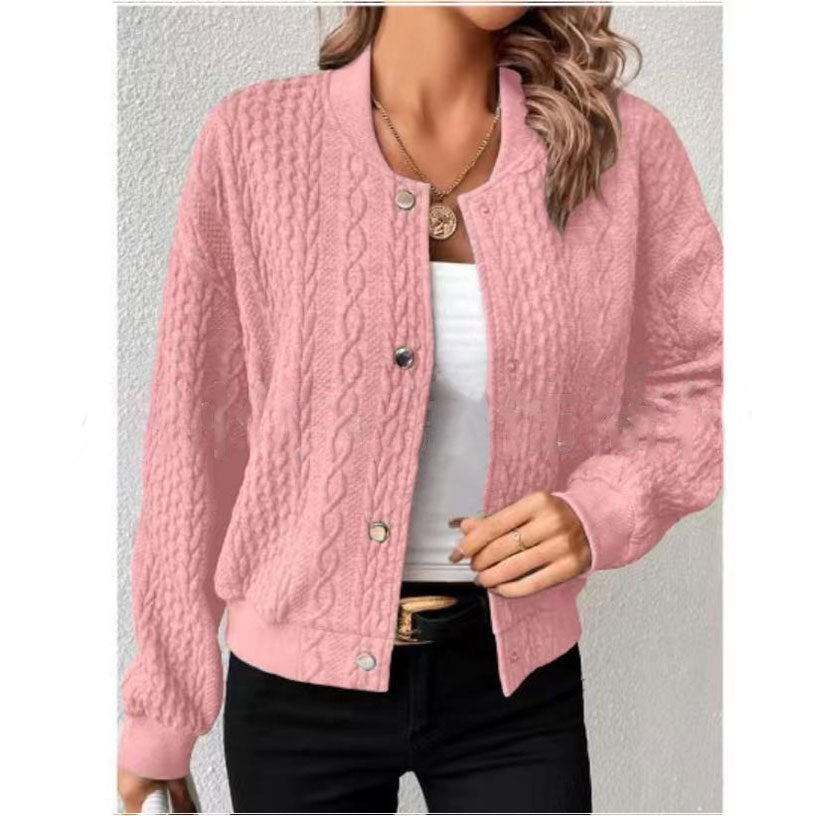 Textured Knit Button Jacket