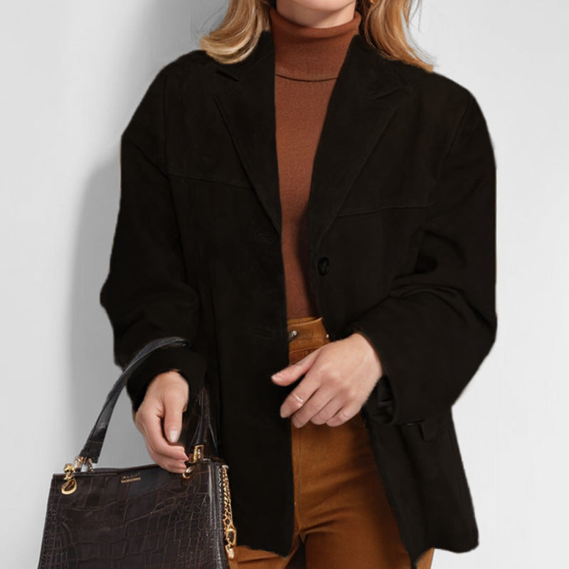 Women's Retro Loose Suede Jacket