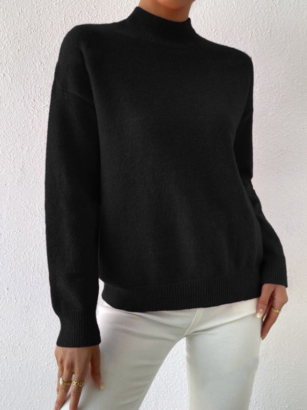 Cozy Half-High Neck Knit Sweater