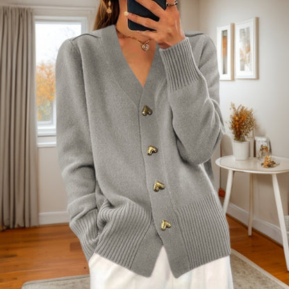 Heart Button Knit Cardigan
