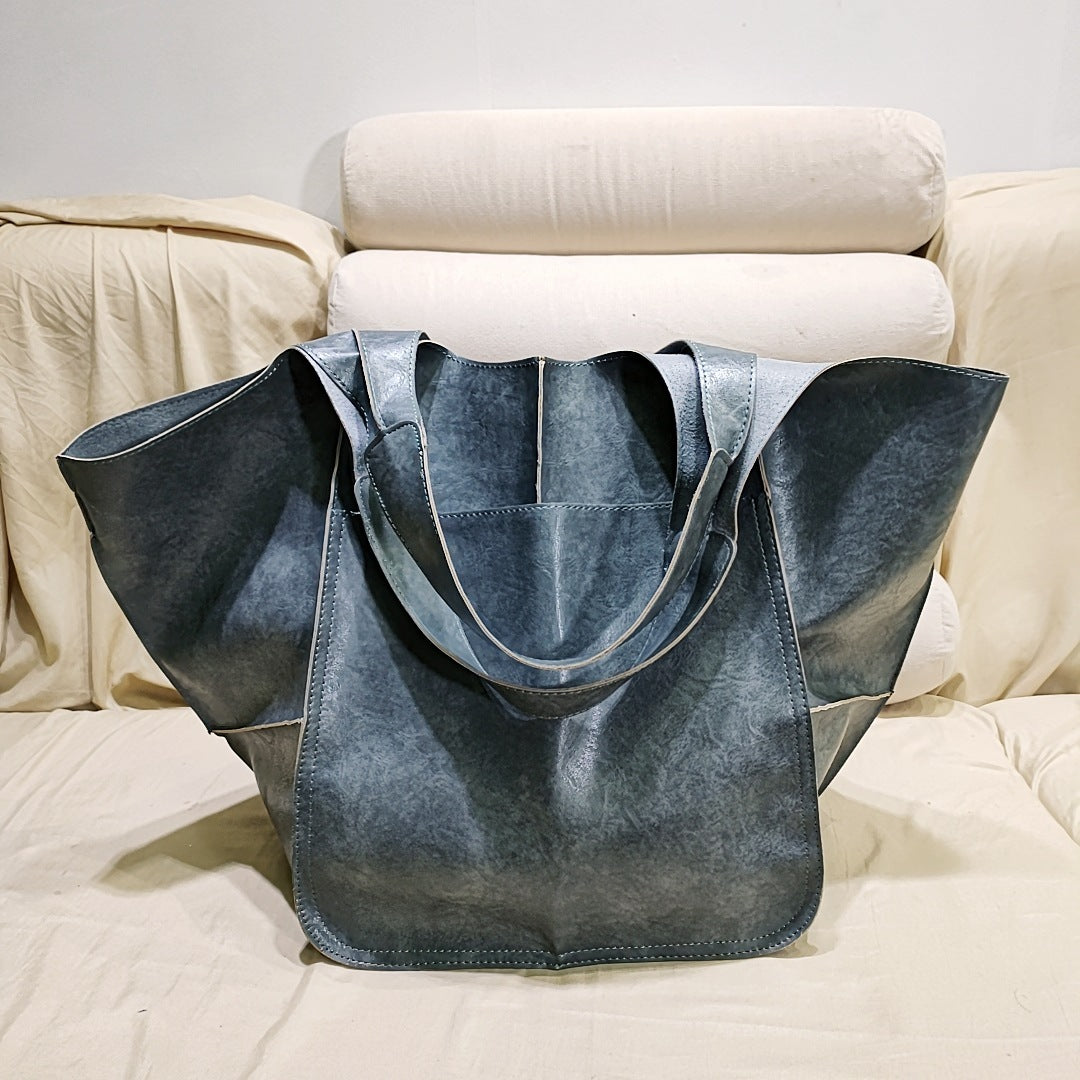 Vintage Large Capacity PU Leather Tote Bag