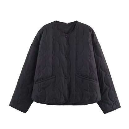 Bow-Pattern Quilted Jacket