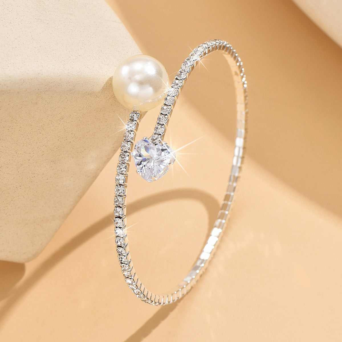 Pearl Diamond Elastic Bracelet