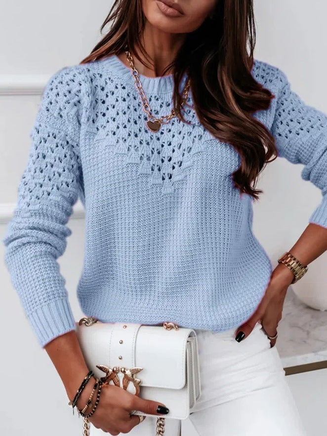 Chic Hollow Pattern Knit Top