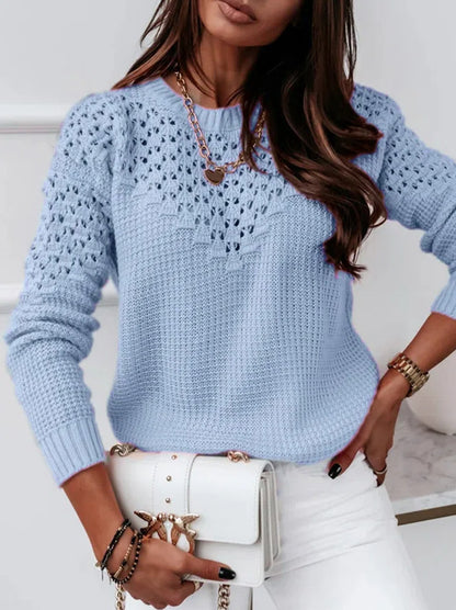 Chic Hollow Pattern Knit Top