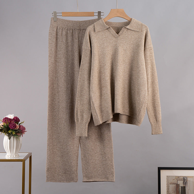 Knitted Two-Piece Pullover Outfit