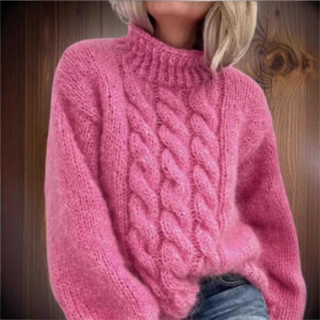 Chunky Turtleneck Cable Knit Sweater