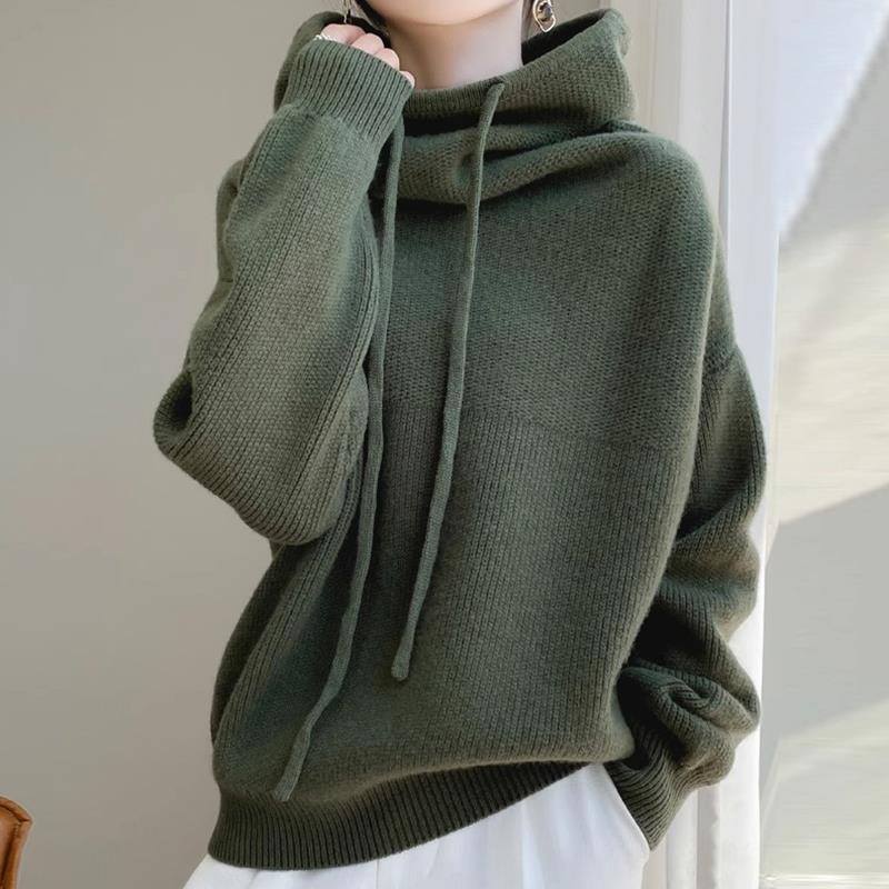 Soft Drawstring Turtleneck Knit Sweater