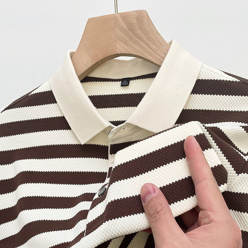 Męska koszulka polo w paski – krótki rękaw