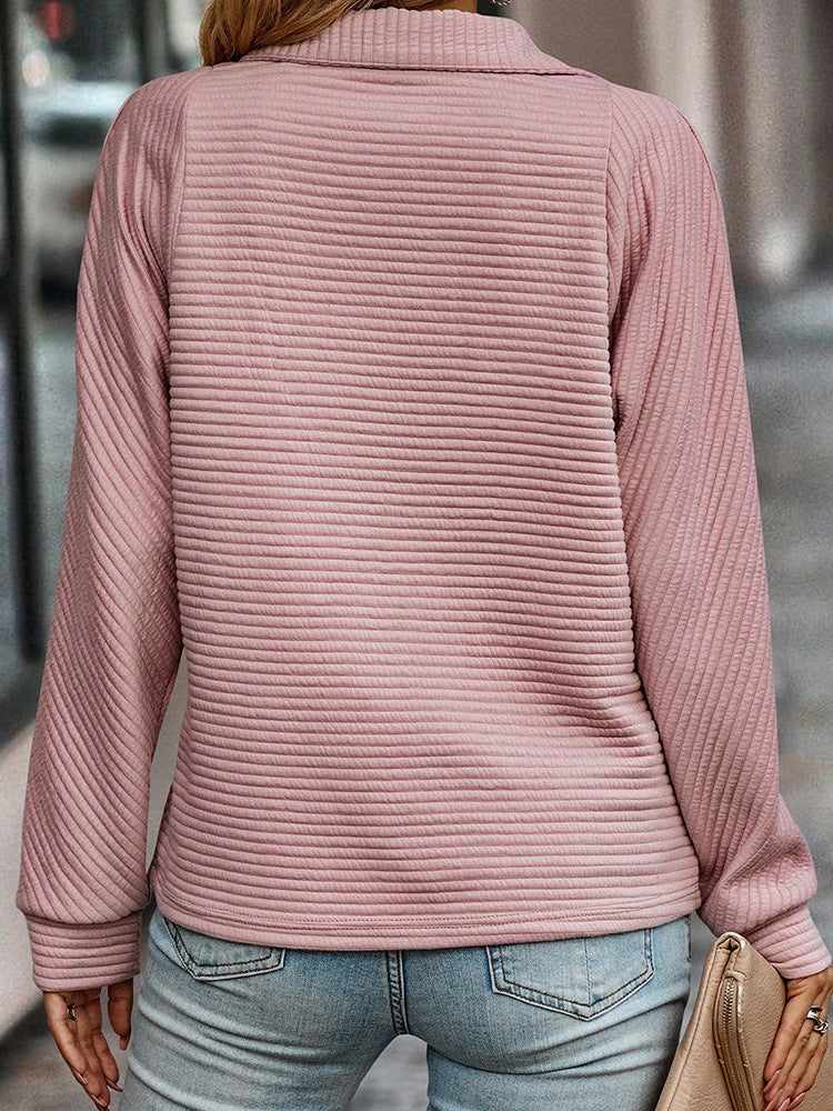 Cozy Ribbed Knit Half-Zip Pullover
