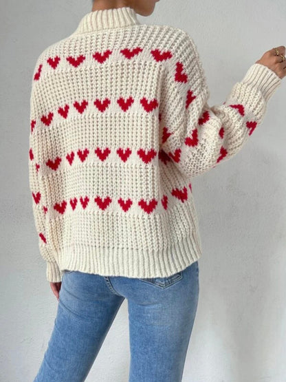 Chunky Heart Knit Sweater