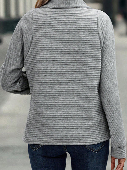 Cozy Ribbed Knit Half-Zip Pullover