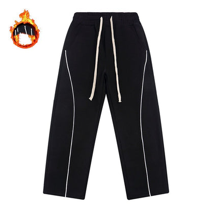 Moda Elite| Ciepłe spodnie dzianinowe z aksamitem