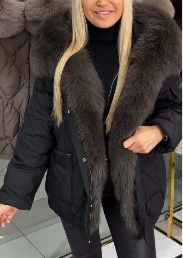 Mid-Length Hooded Cotton Coat