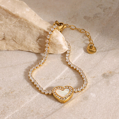 Crystal Heart Accent Bracelet