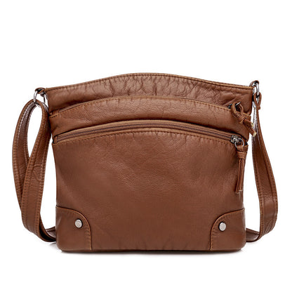 Retro Washed Leather Shoulder Bag