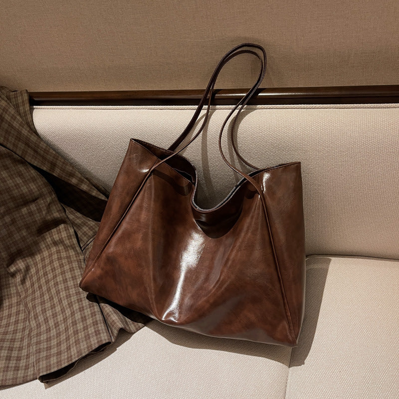 Large Capacity Soft Leather Shoulder Bag