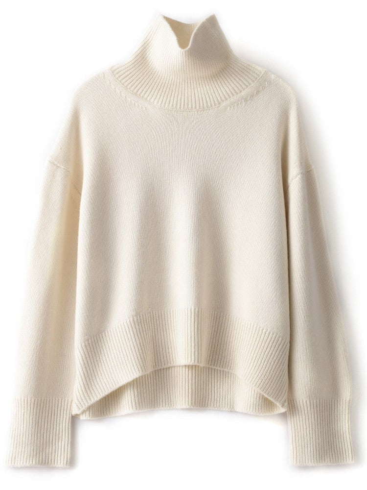 Minimalist Thick Wool Turtleneck Sweater
