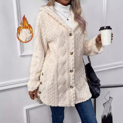 Solid Color Hooded Winter Jacket