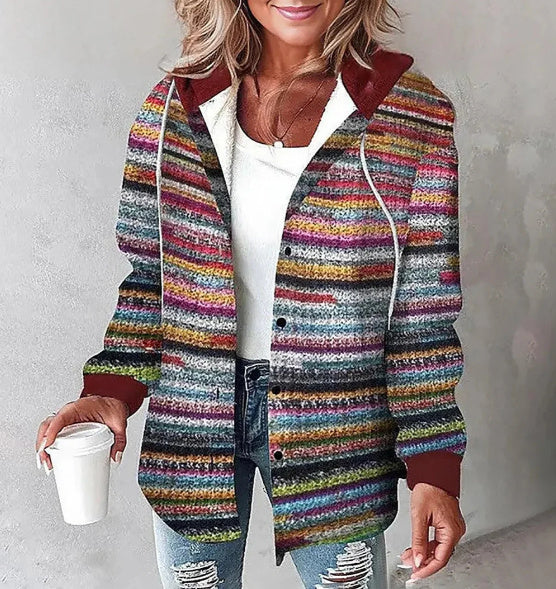Plaid Hooded Casual Jacket