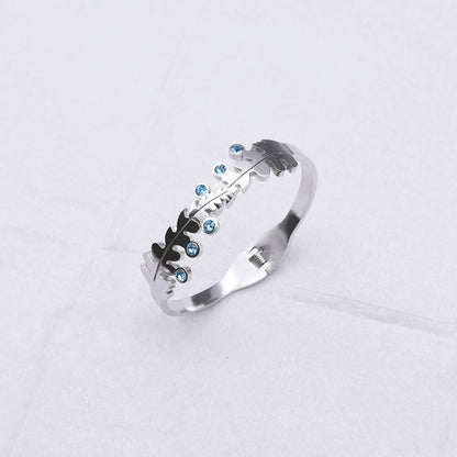 Leaf Crystal Cuff Bracelet