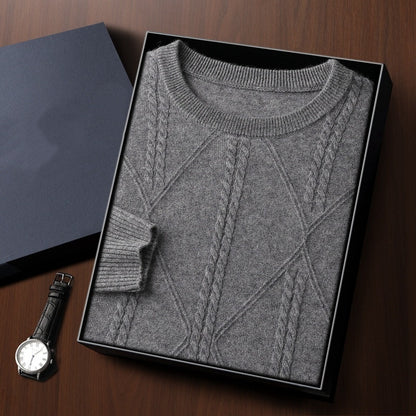 Moda Elite | Sweter kaszmirowy ze wzorem w romby