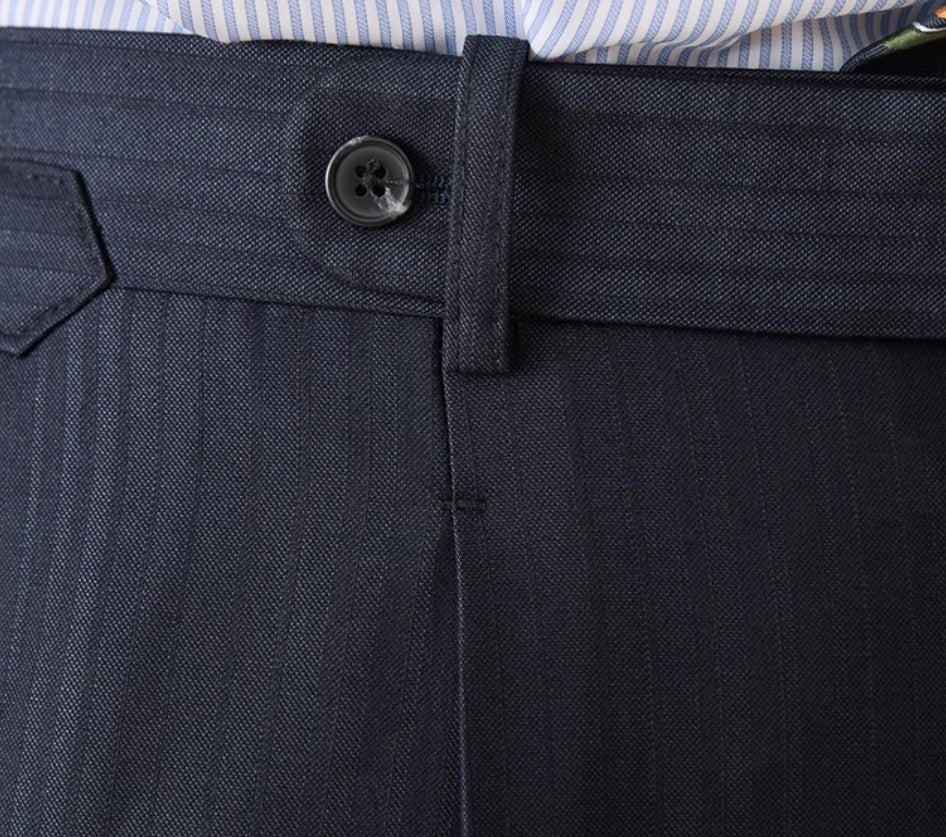 Spodnie garniturowe w paski z wysokim stanem