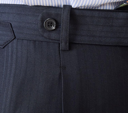 Spodnie garniturowe w paski z wysokim stanem