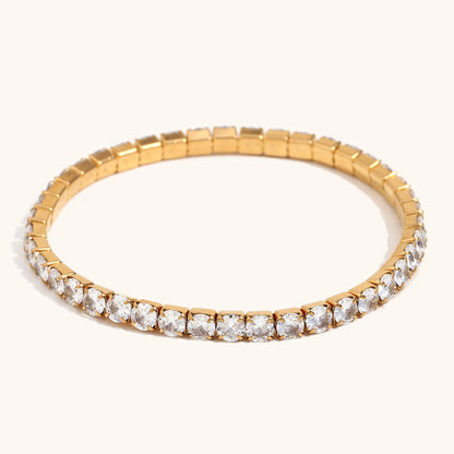 Stainless Steel Zircon Stretch Bracelet